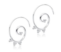 Unique Designed With CZ Stone Silver Hanging Earring STS-5585